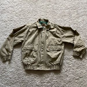Vintage woolrich zip up bomber jacket size medium mens tan